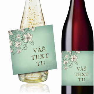 Vintage flower - Váš text - dárková vína