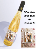 0,75 l Foto víno se zlatem vlastní text a obrázek - barebný rám