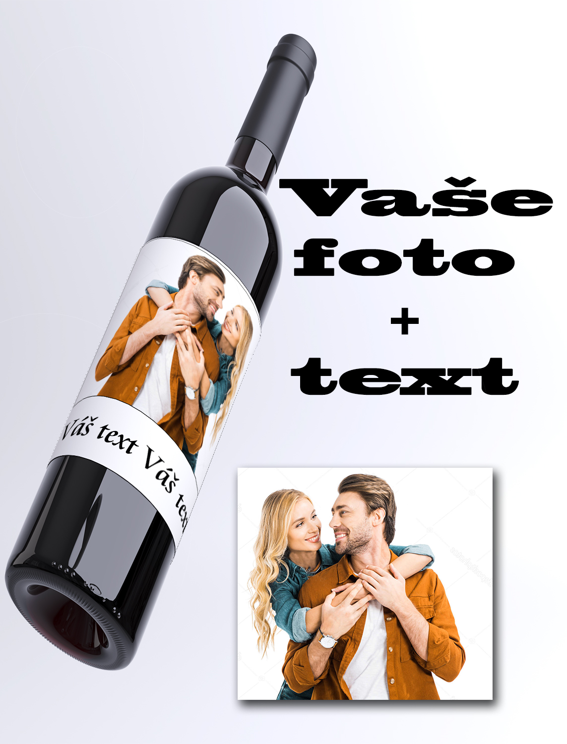 Ovocné víno - Foto víno vlastní text a obrázek 0,75L (Barevná fotografie)