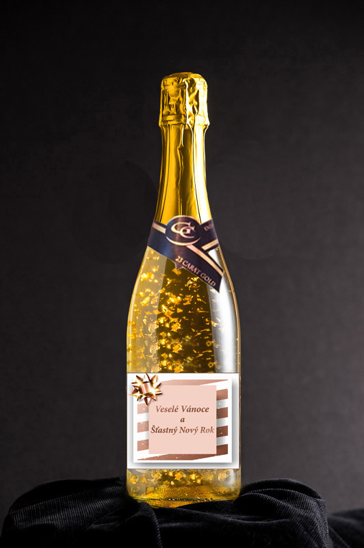 0,75l Gold Cuvee šumivé víno se zlatem vánoční / novoroční (novinka 2)