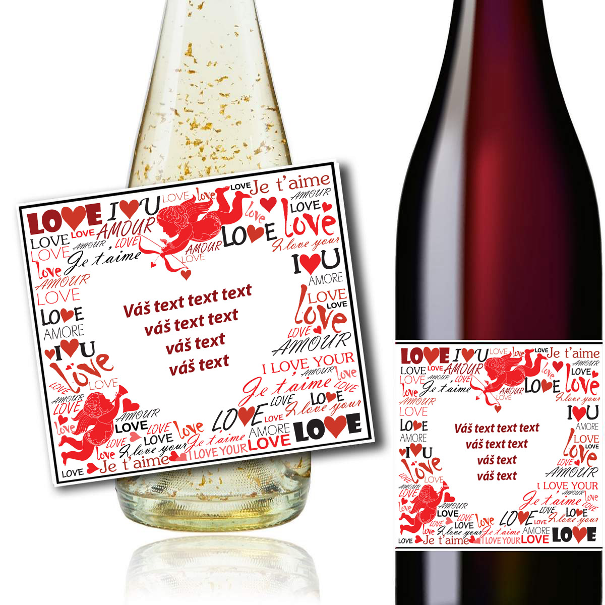 LOVE - Váš text - dárková vína