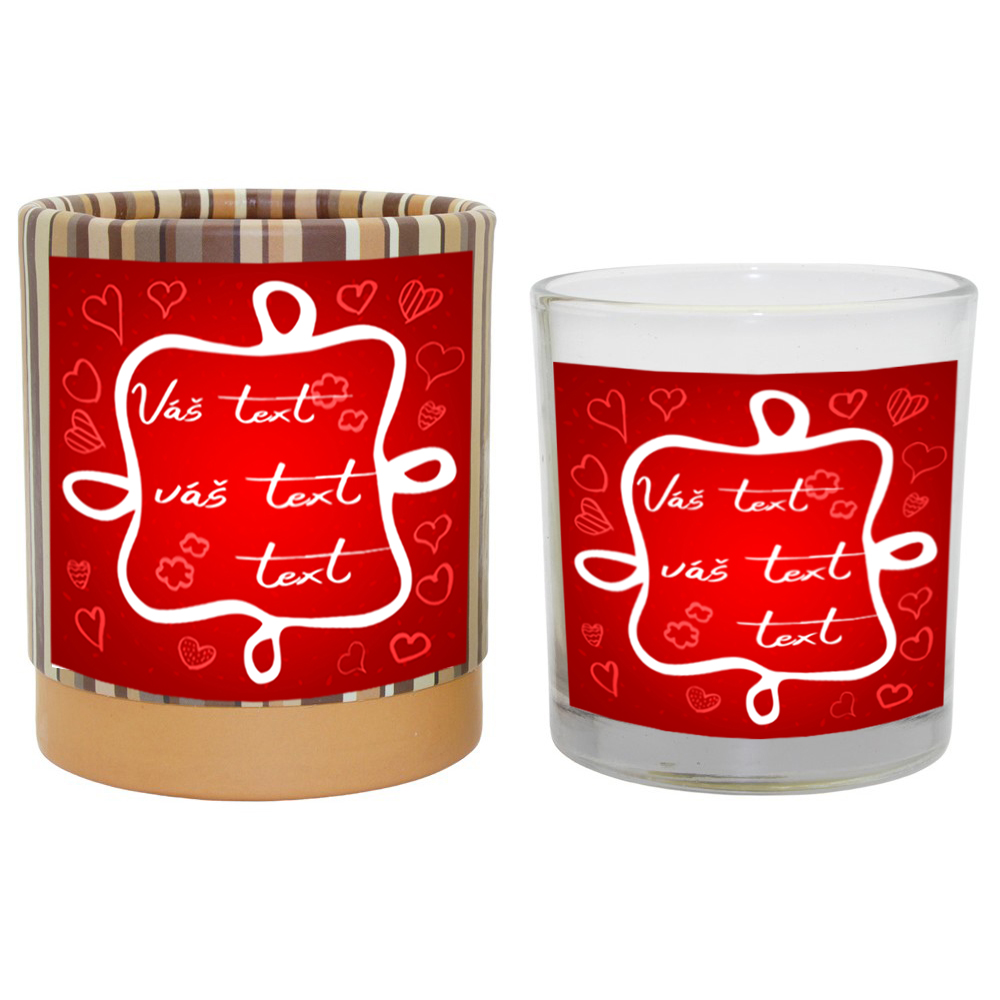 Vonná svíčka Amber Tea s vlastním přáním - Valentýn red