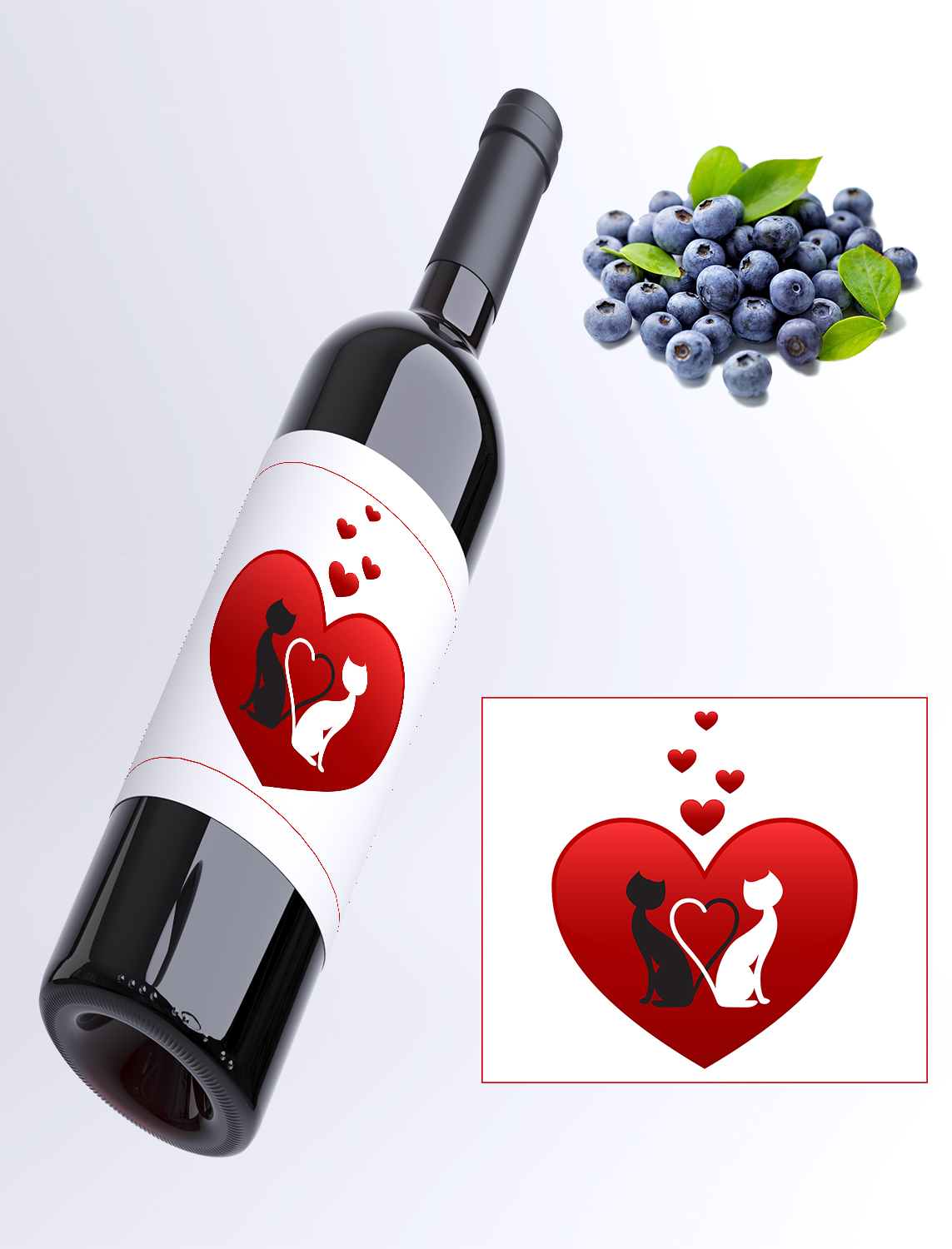 Srdce CAT - borůvkové víno