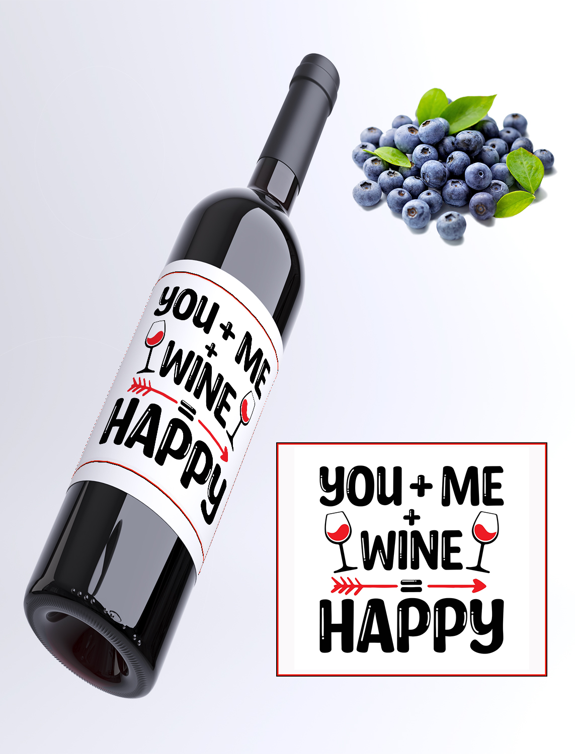 You+me=happy - borůvkové víno