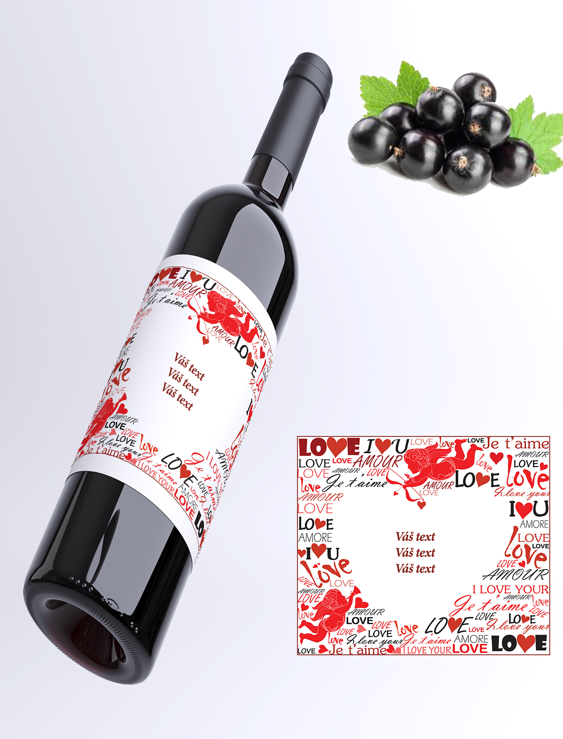 LOVE - Váš text - rybízové víno