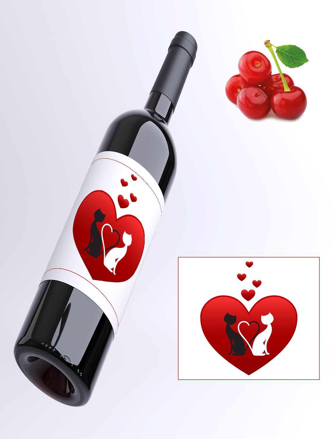 Srdce CAT - Višňové víno 