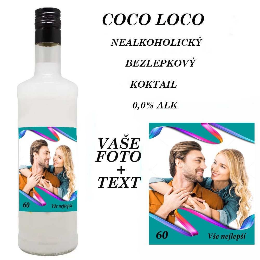 Nealko COCO LOCO - Vaše foto + text - barevná vlnka