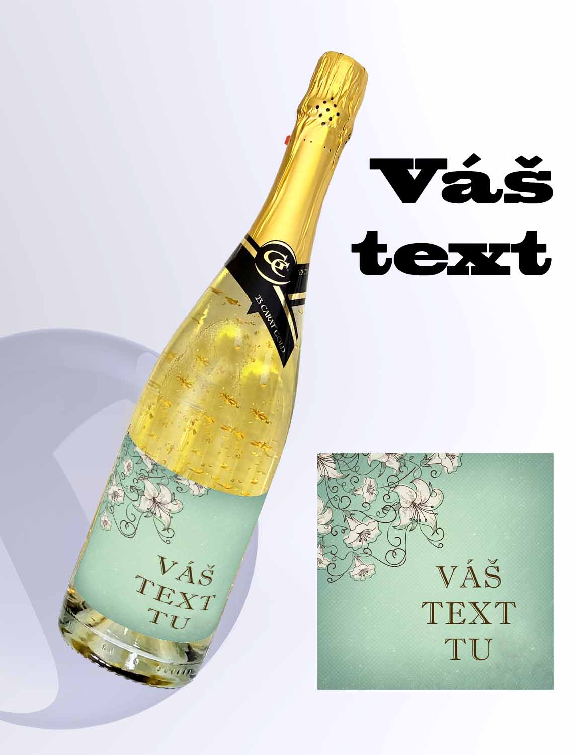  Gold Cuvee šumivé se zlatem  - vintage flower