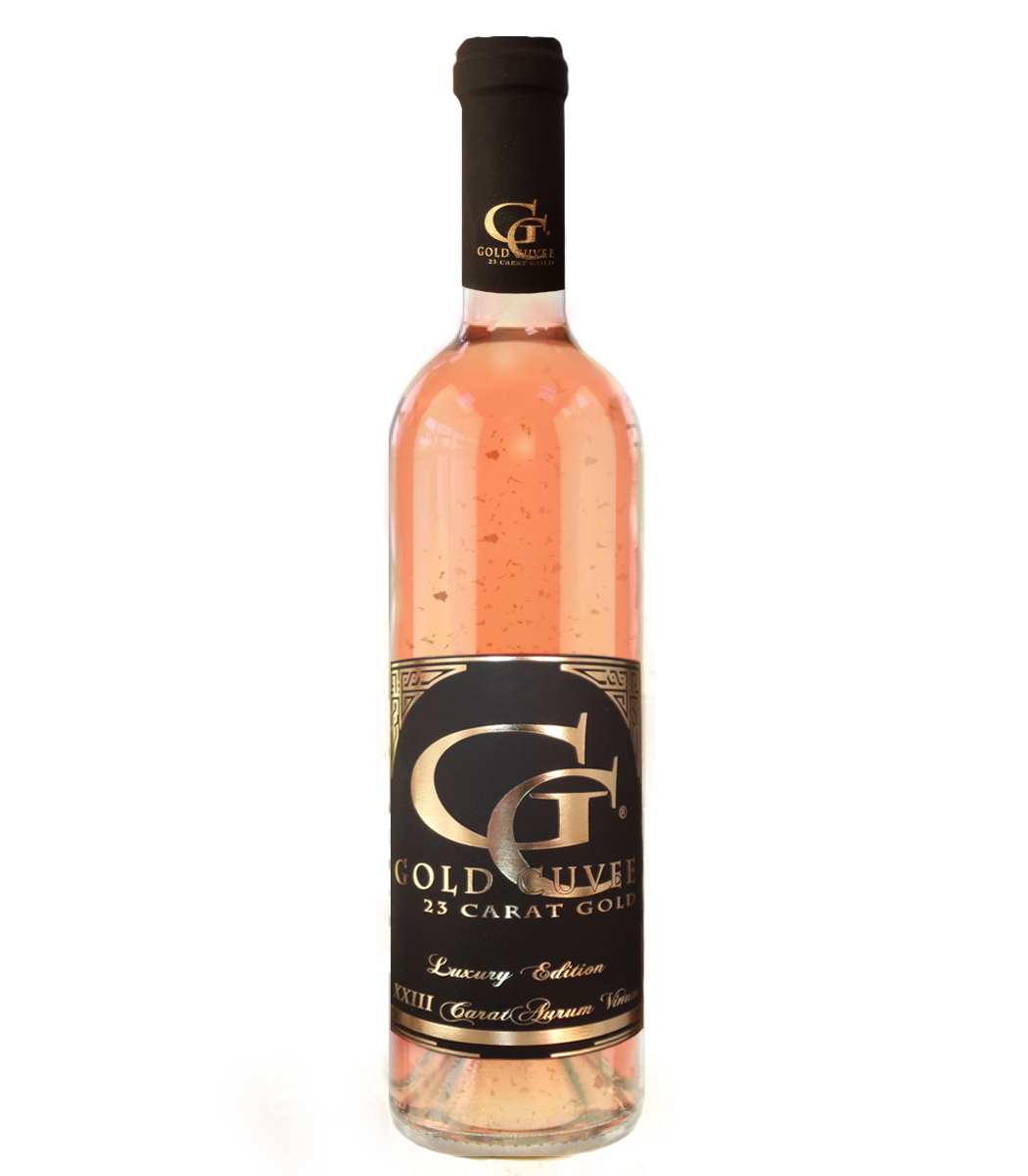 0,7L Gold Cuvee - Růžové víno se zlatými lístky 23 karát