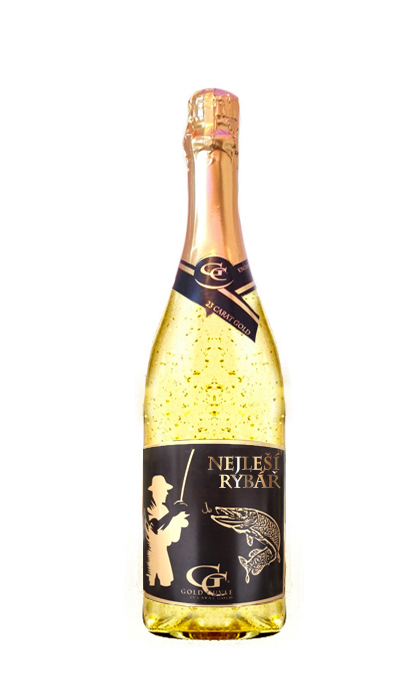 0,75 L Gold Cuvee šumivé víno se zlatem Nejlepší rybář