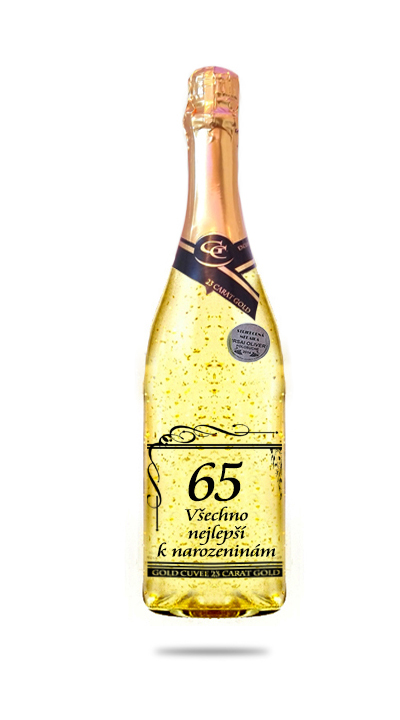 65 let Gold Cuvee šumivé víno se zlatem