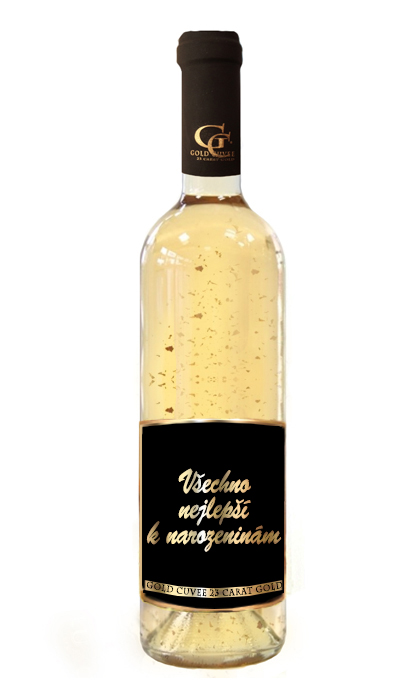 0,7L Gold Cuvee - Víno se zlatými lístky 23 karát Narozeniny