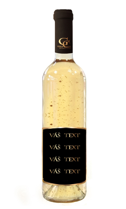 0,7L Gold Cuvee - Víno se zlatými lístky 23 karát Váš text