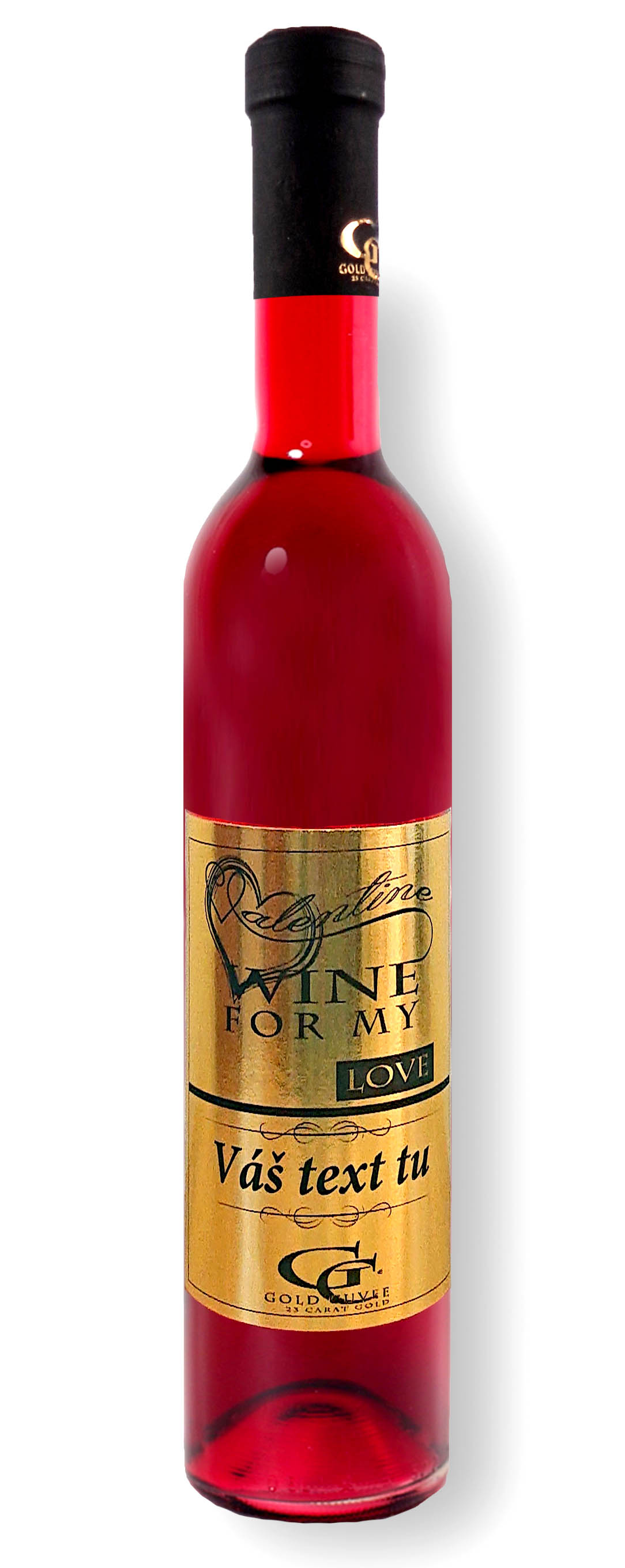 0,5 L Jahodové víno Valentýn s Vašim textem