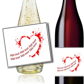 Srdce - Váš text - dárková vína
