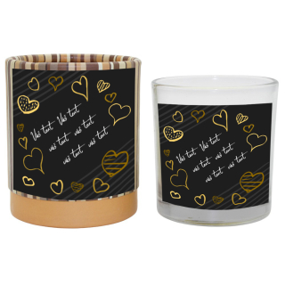 Vonná svíčka Amber Tea s vlastním přáním - Valentýn black
