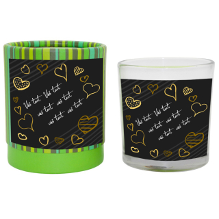 Vonná svíčka Lime s vlastním přáním - Valentýn black