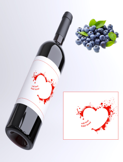 Srdce - Váš text - borůvkové víno