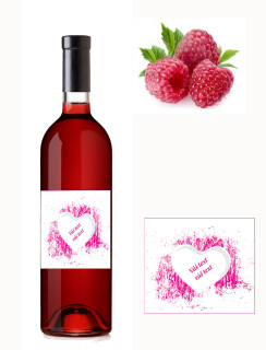 Srdce pink - Váš text - Malinové víno 