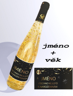 Gold Cuvee bílé se zlatem - narozeniny - jméno+věk