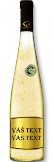 Gold Cuvee - Víno se zlatými lístky 23 karát Váš text Zlatá etiketa