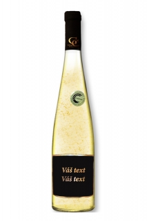  Gold Cuvee - Víno se zlatými lístky 23 karát Váš text Metalická etiketa